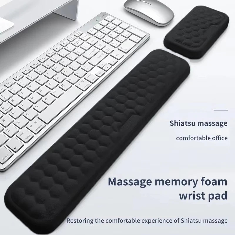 ⌨️🖱️ Ergonomic Memory Foam Keyboard & Mouse Wrist Rest Pad