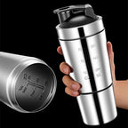 🥤🛡️ Stainless Steel Protein Shaker Cup – Portable Fitness Sports Mug