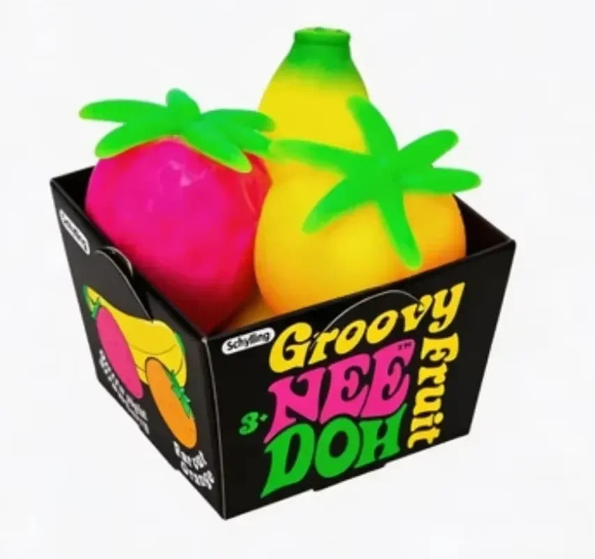NeeDoh Fruit Squishy Toy Set – Banana, Orange & Strawberry