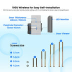 🔔📷 3MP Smart Life Tuya WiFi Doorbell Peephole Camera | 1080P Digital Door Viewer 👁️ | PIR Motion, IR Night Vision, Alexa & Google Support