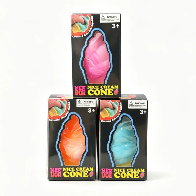 NeeDoh Nice Cream Cone – Creamy Squeeze Fidget Toy