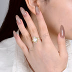 💛💎 Kuololit 2CT Portrait Cut Moissanite Ring – Solid 14K/10K Gold