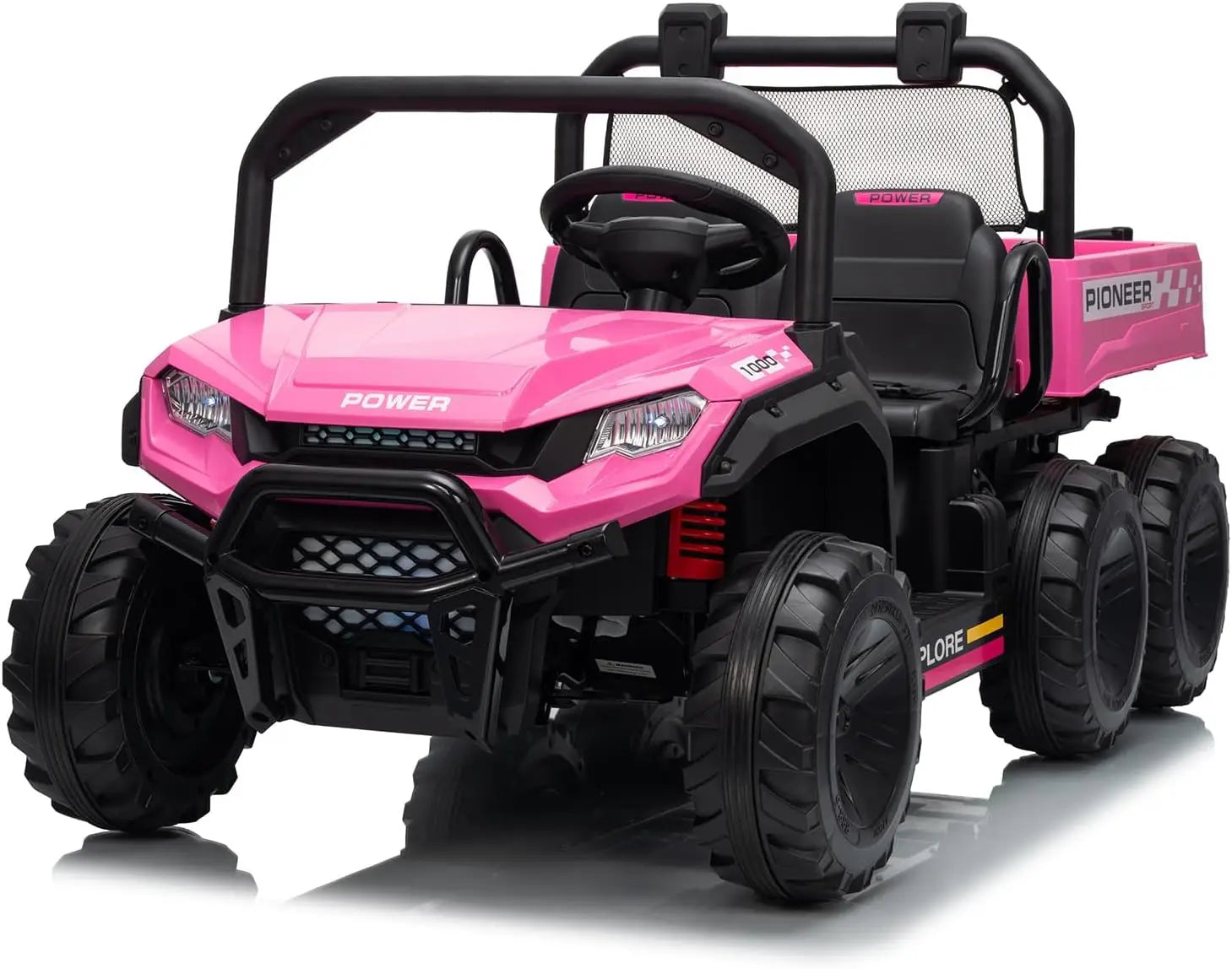 🚜⚡ 24V 2-Seater Kids Ride On Dump Truck 4WD Electric Car with Remote Control, Dump Bed, 3 Speed Modes, Music & LED Lights