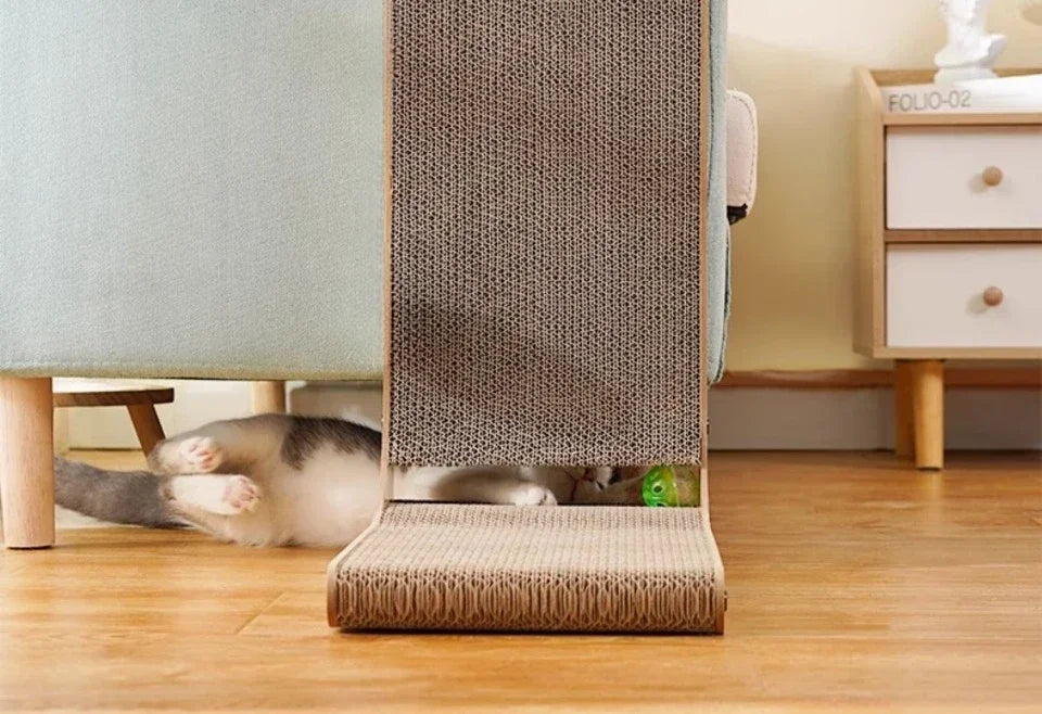 🐾📐 L-Shape Cardboard Cat Scratcher – Wear-Resistant Scratch Post