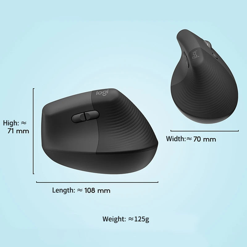 🖱️💜 Logitech Lift Vertical Ergonomic Wireless Mouse – Silent Click Dual Mode