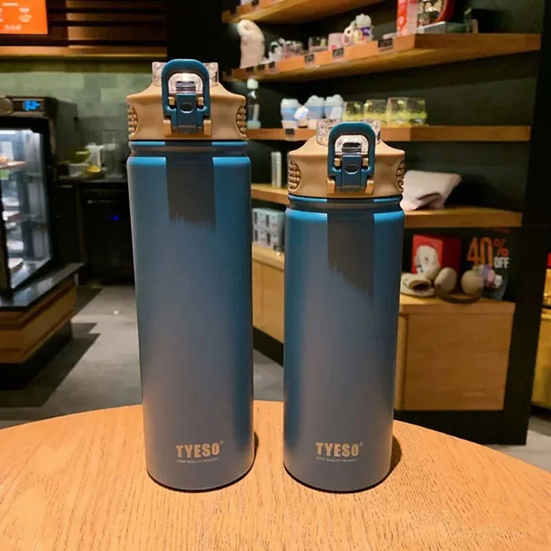 TYESO Thermos Bottle 600ML / 750ML – Stainless Steel Insulated Straw Water Bottle 💧✨