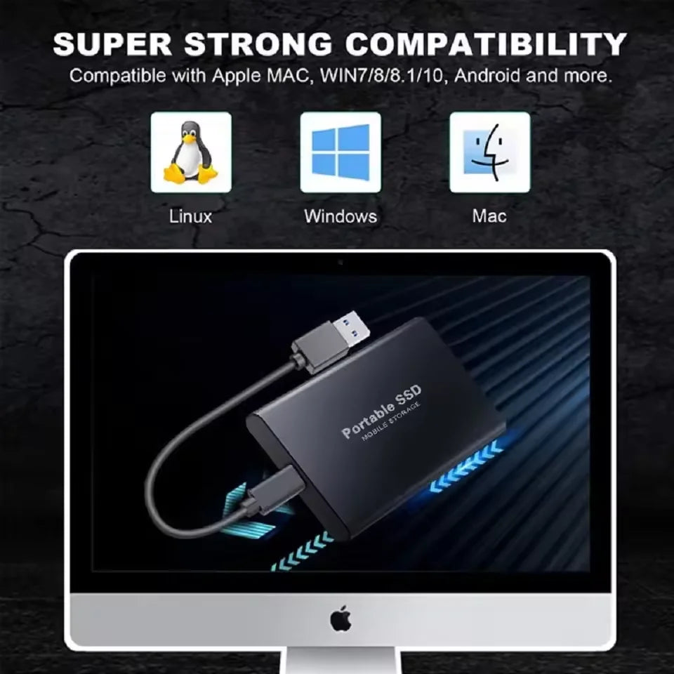 🚀 Portable SSD 1TB–16TB External Hard Drive – USB 3.1 Type-C High-Speed Solid State Drive for Phone, Laptop & Mac 💾⚡