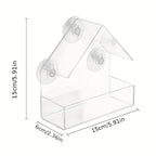 🐦🏡 Clear Acrylic Window Bird Feeder with Suction Cups