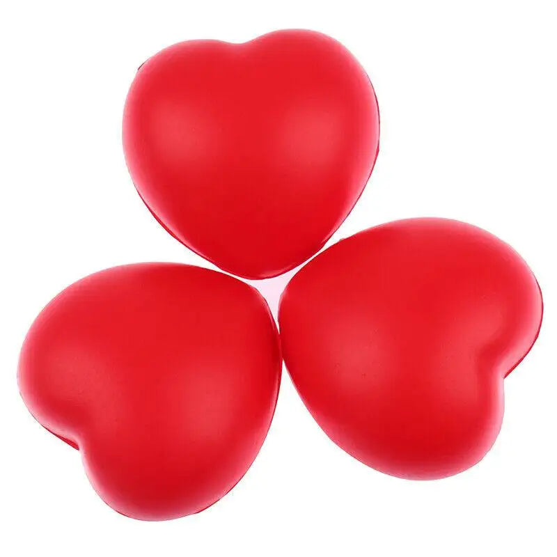 Heart Stress Balls – 2-Pack Red Heart-Shaped Foam Fidget Toys