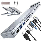 💻🔗 8-in-1 Aluminum Laptop Stand Docking Station – Type-C 4K Hub