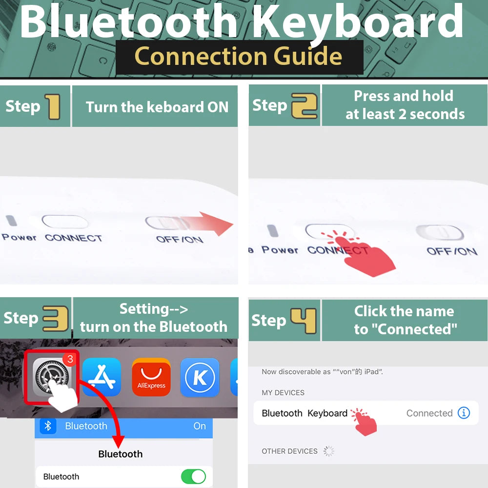 ⌨️🖱️ Mini Wireless Bluetooth Keyboard & Mouse Set – Portable for iPad & Android