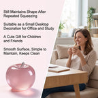 Glitter Crystal Apple Squishy Ball – Transparent 3D Sensory Fidget Toy