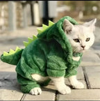 Halloween Dinosaur Dog Costume – Warm Fleece Hoodie for Small Pets