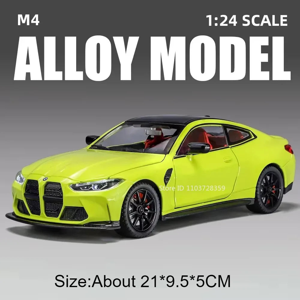 1:24 Miniature M4 or 760Li Model Toy Cars Alloy Diecast Sound Light Doors Opened Pull Back Shock Absorption Toy Vehicles Kids Gifts