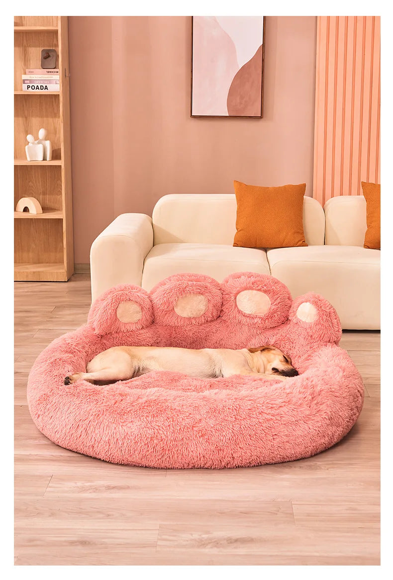 🛋️❄️ Fluffy Winter Dog Bed – Warm Pet Sofa Basket