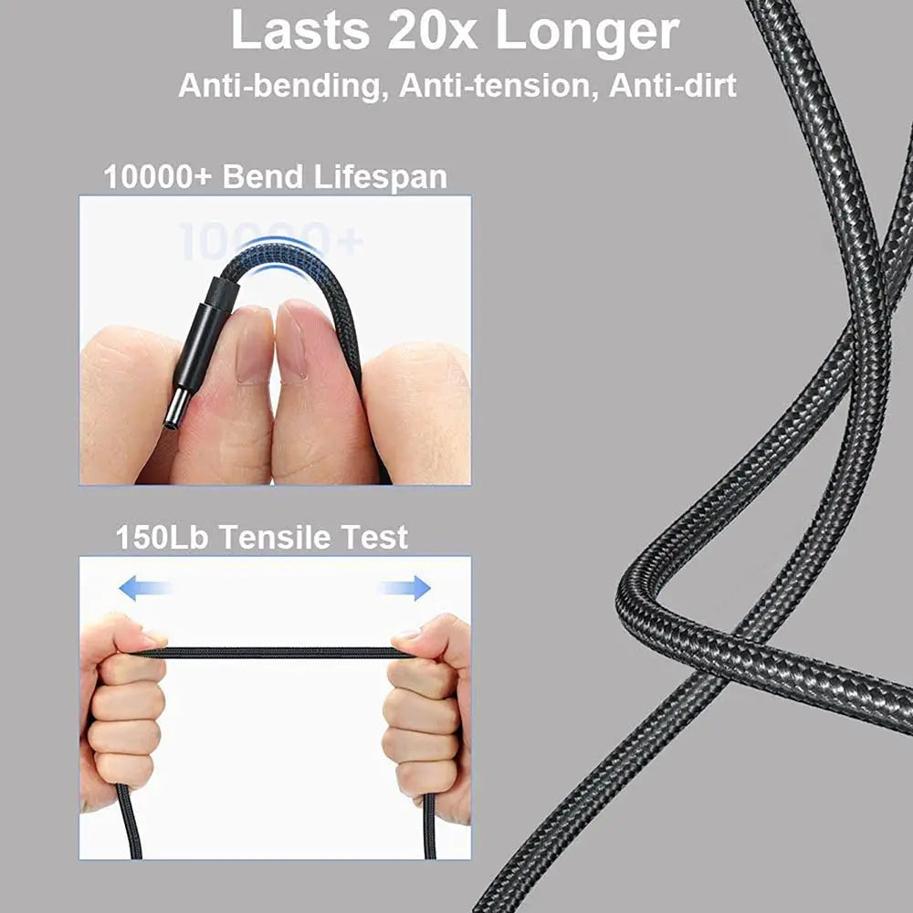 USB‑C to Slim Square Tip PD Charging Cable 100W – Type‑C to Lenovo Yoga/ThinkPad Power Cord Compatible with 65W/90W/100W Laptops