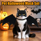 Black Bat Pet Costume Set – Halloween Mask & Wings