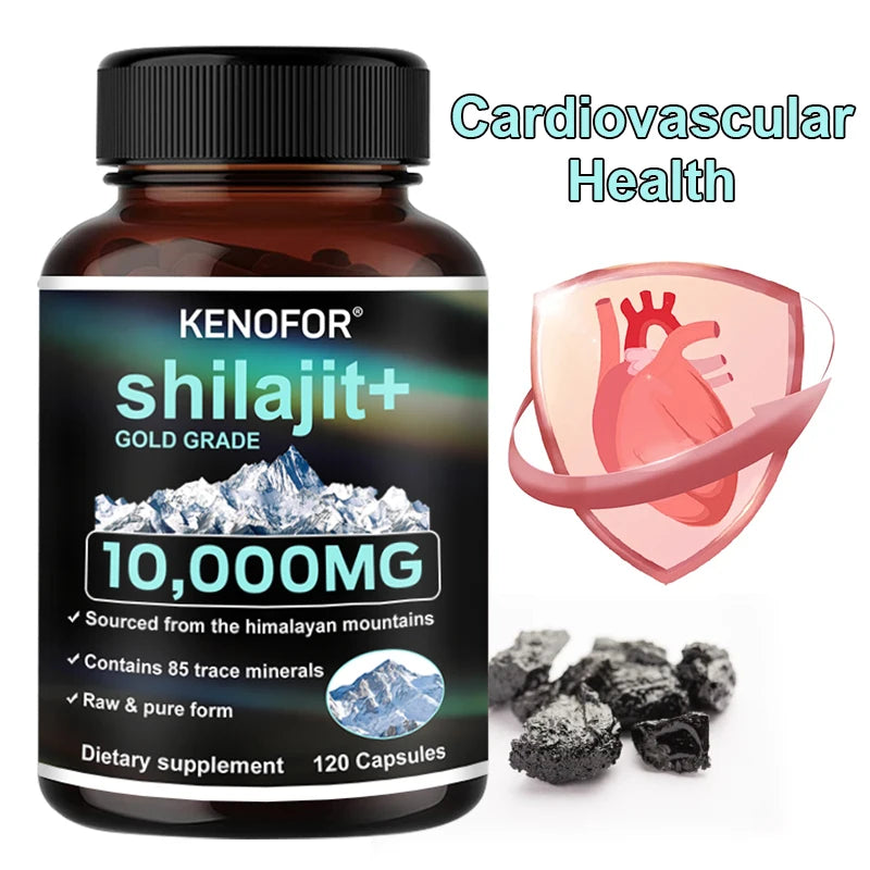 Himalayan Shilajit Capsules – Natural Mineral & Fulvic Acid Supplement | 30/60/120 Count