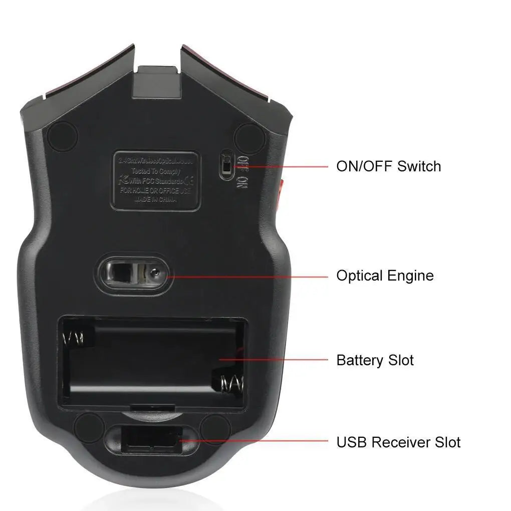 🖱️⚡ 2.4G Wireless Mouse 1600DPI – 6 Button Optical Gamer Mouse