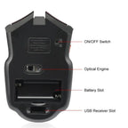 🖱️⚡ 2.4G Wireless Mouse 1600DPI – 6 Button Optical Gamer Mouse