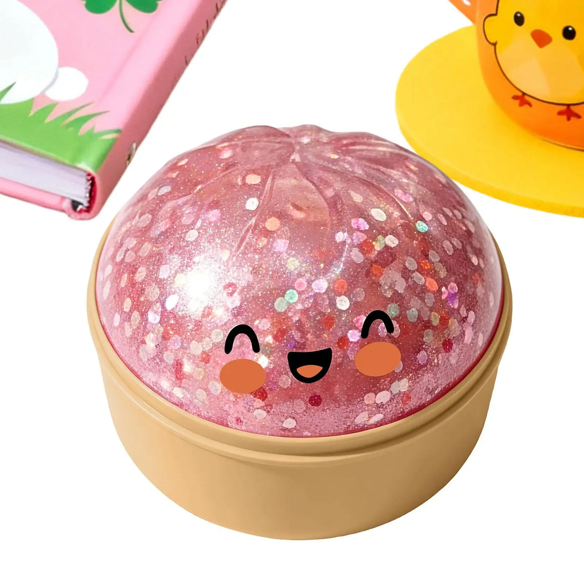 Rainbow Glitter Dumpling Squishy Ball – Soft Sensory Squeeze Fidget Toy
