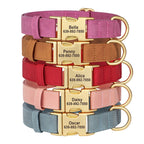 PU Leather Dog Collar with Free Custom Engraved Nameplate, Adjustable Anti‑Lost Buckle Collar for All Dog Sizes