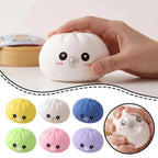 Steamed Bun Squishy Set – Bubble-Blowing Stretchy Sensory Fidget Toy