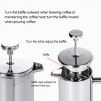 ☕✨ Stainless Steel French Press Coffee Maker | Double-Walled Insulated Coffee Pot 🫖 | 350ml / 800ml / 1000ml Coffee Brewer
