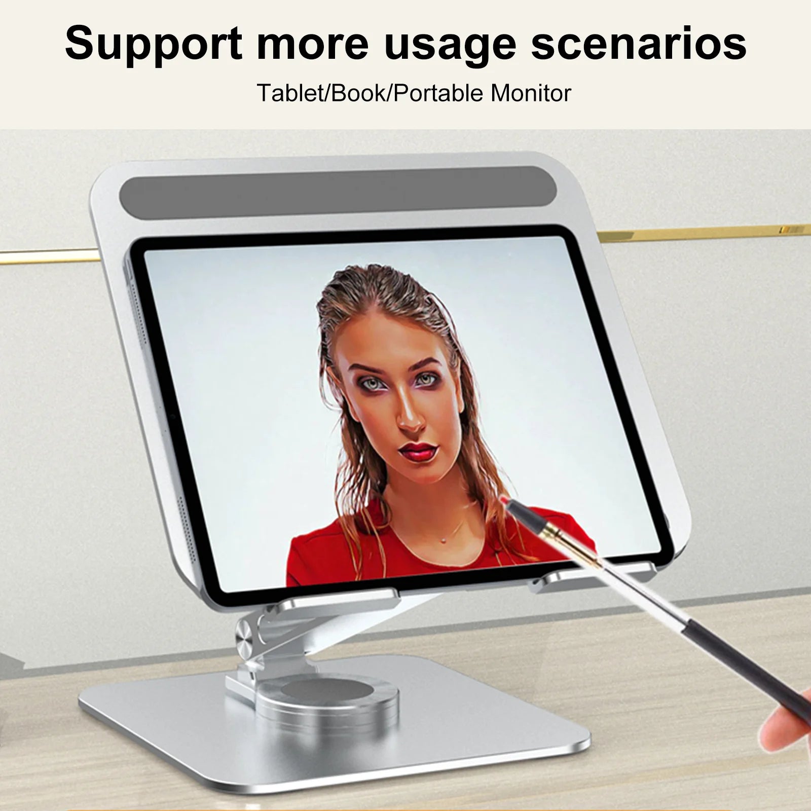 💻🔄 Portable 360° Aluminum Laptop Stand – Foldable Adjustable Holder