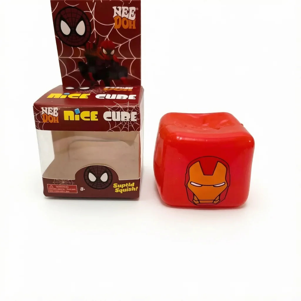 Superhero Square Pinch Squishy Toy – TPR Sensory Fidget Cube