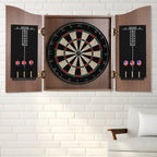 🎯 Wall‑Mounted MDF Dartboard Cabinet Set for Adults | Premium Sisal Dart Board with Scoreboards, Storage & Modern Brown Cabinet | Home, Bedroom, Bar Game Room Decor ⭐