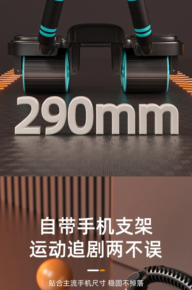 4-Wheel 6-Elbow Abdominal Roller with Automatic Rebound | Core & Plank Training Device 💥🔥