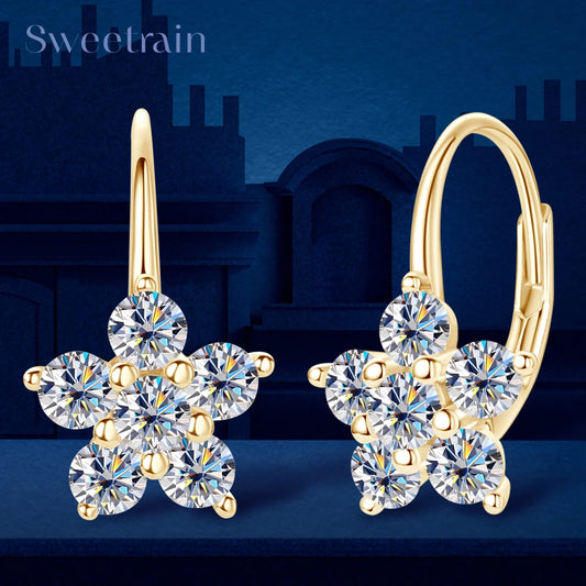 ✨💎 Moissanite Diamond Hoop Earrings 🤍 | White Gold Vermeil S925 Sterling Silver Hoops for Women & Girls 💖 | Sparkly Gorgeous Jewelry