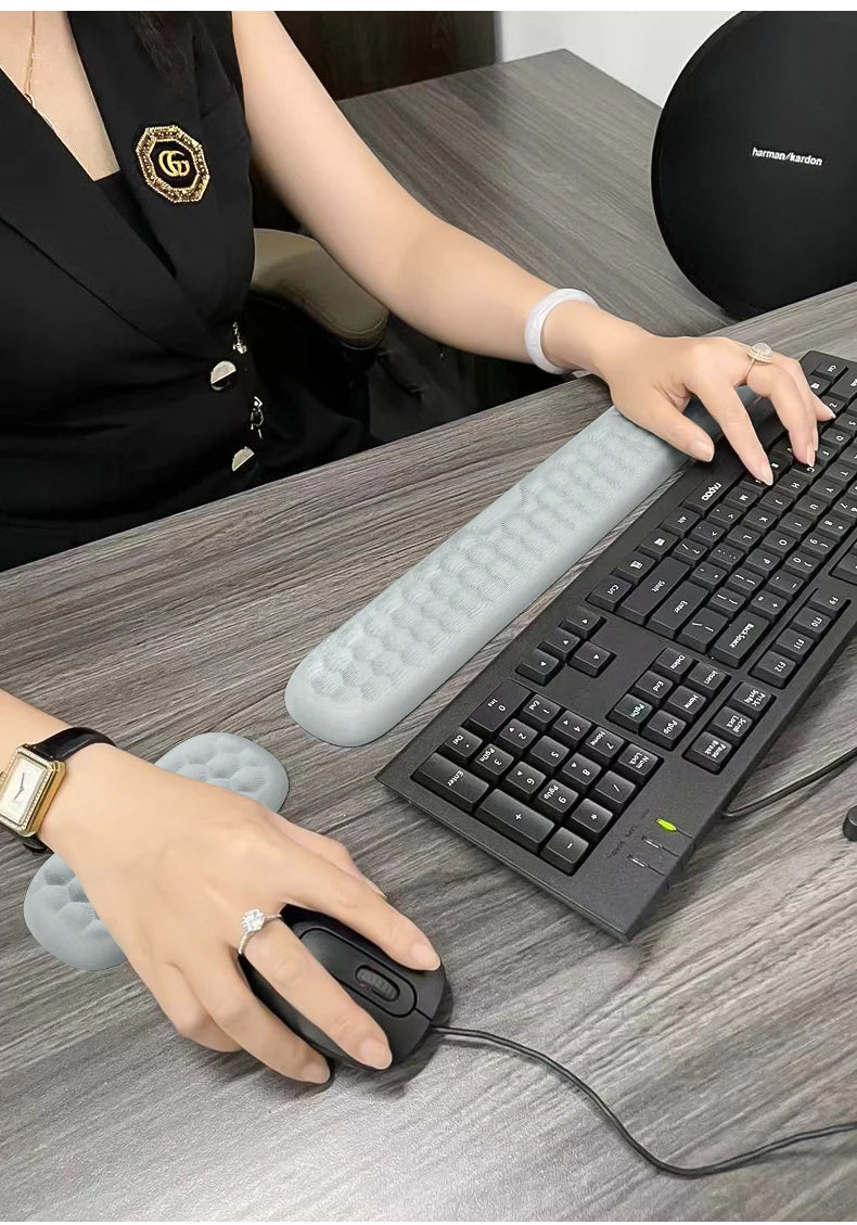 ⌨️🖱️ Ergonomic Memory Foam Keyboard & Mouse Wrist Rest Pad