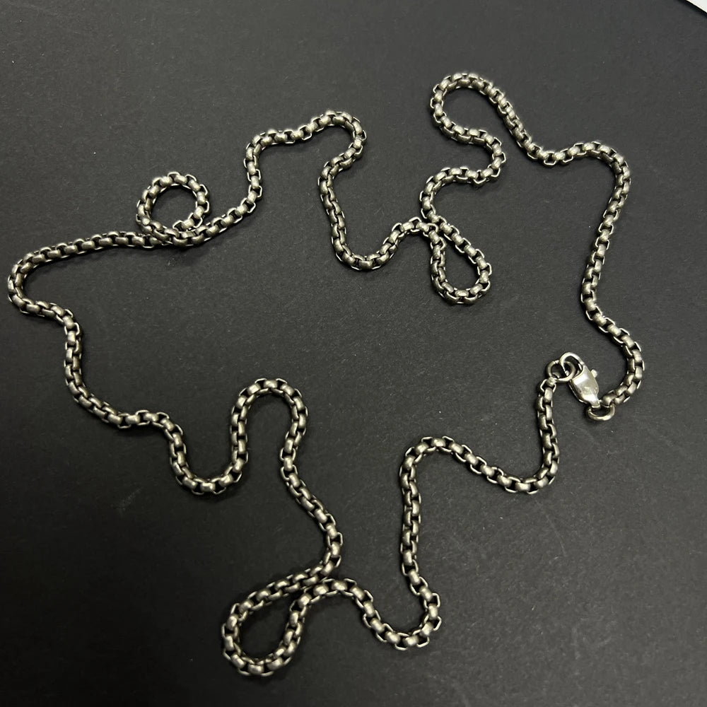 ✨ Fashion 3mm Pure Titanium Square Box Chain Necklace 🖤 | Durable Anti-Allergy Rolo Link Chain for Men & Women 💎