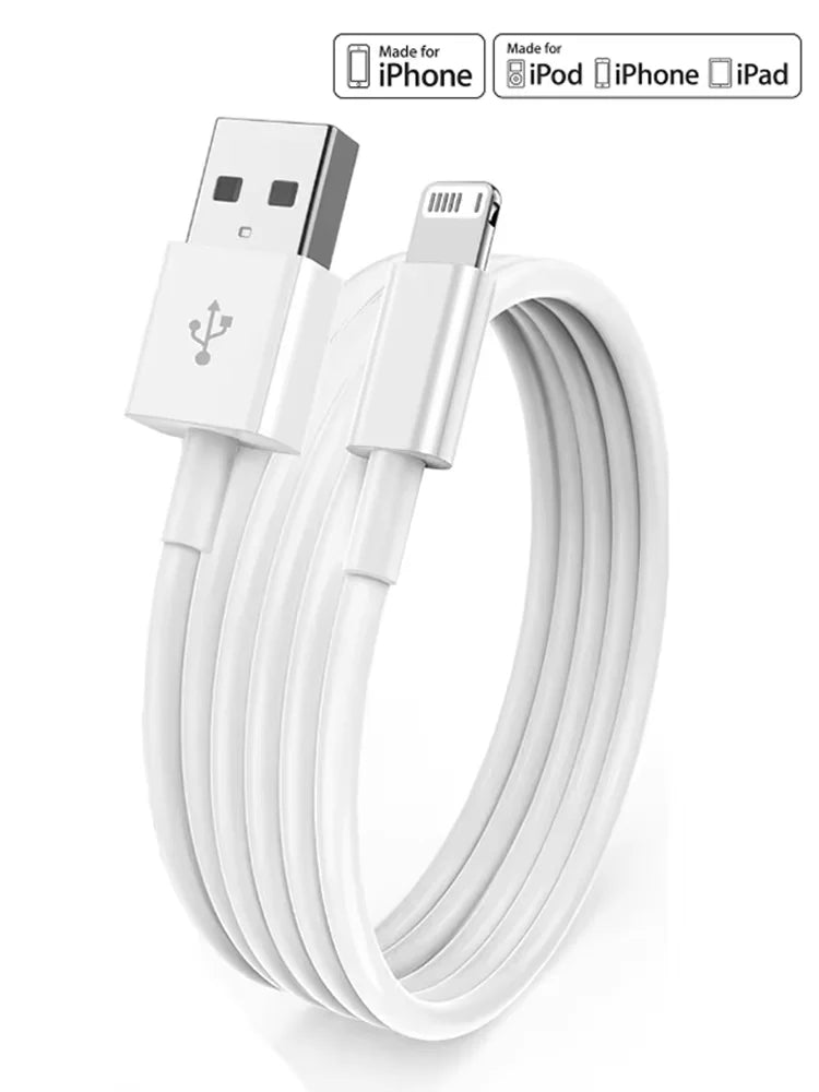 5-Pack 2M (6.6FT) USB-A to Lightning Charging Cable – 2.4A Fast Charge