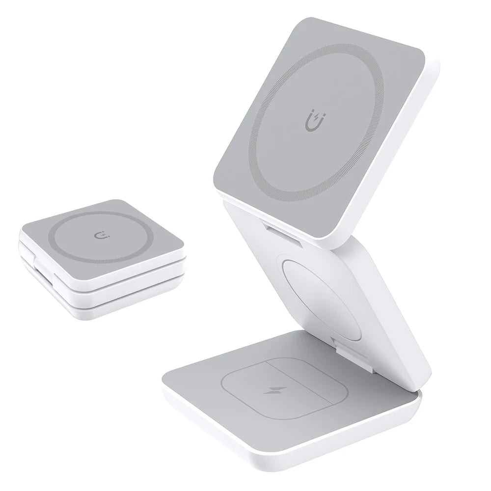 3-in-1 Foldable Magnetic Wireless Charging Station for iPhone & Apple Watch
