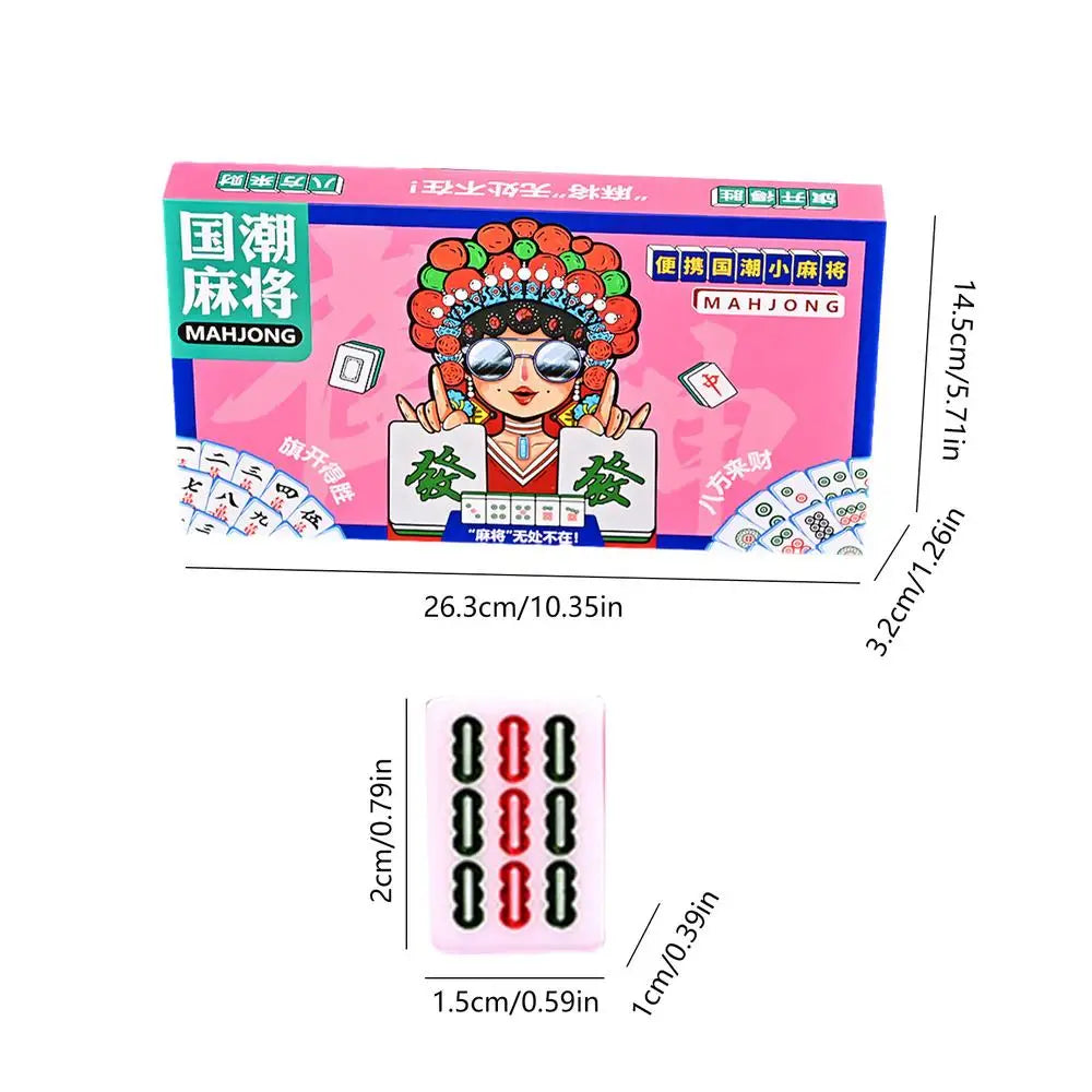 Chinese Mahjong Game Set – 144pcs Mini Melamine Tiles 🎴 Portable Numbered Mahjong Set for Family Fun, Travel & Game Nights 🧳 Durable, Clear Engraving, Complete Accessories Included