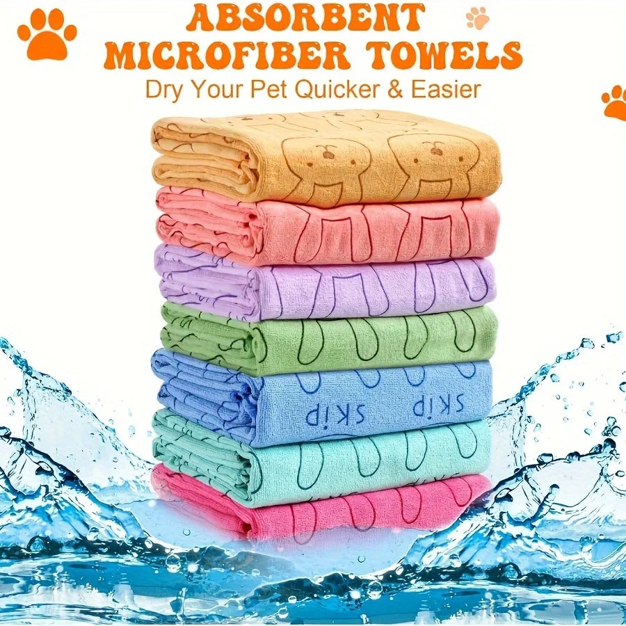 🛁🐾 Ultra Fine Fiber Super Absorbent Pet Bath Towel – Fast Drying