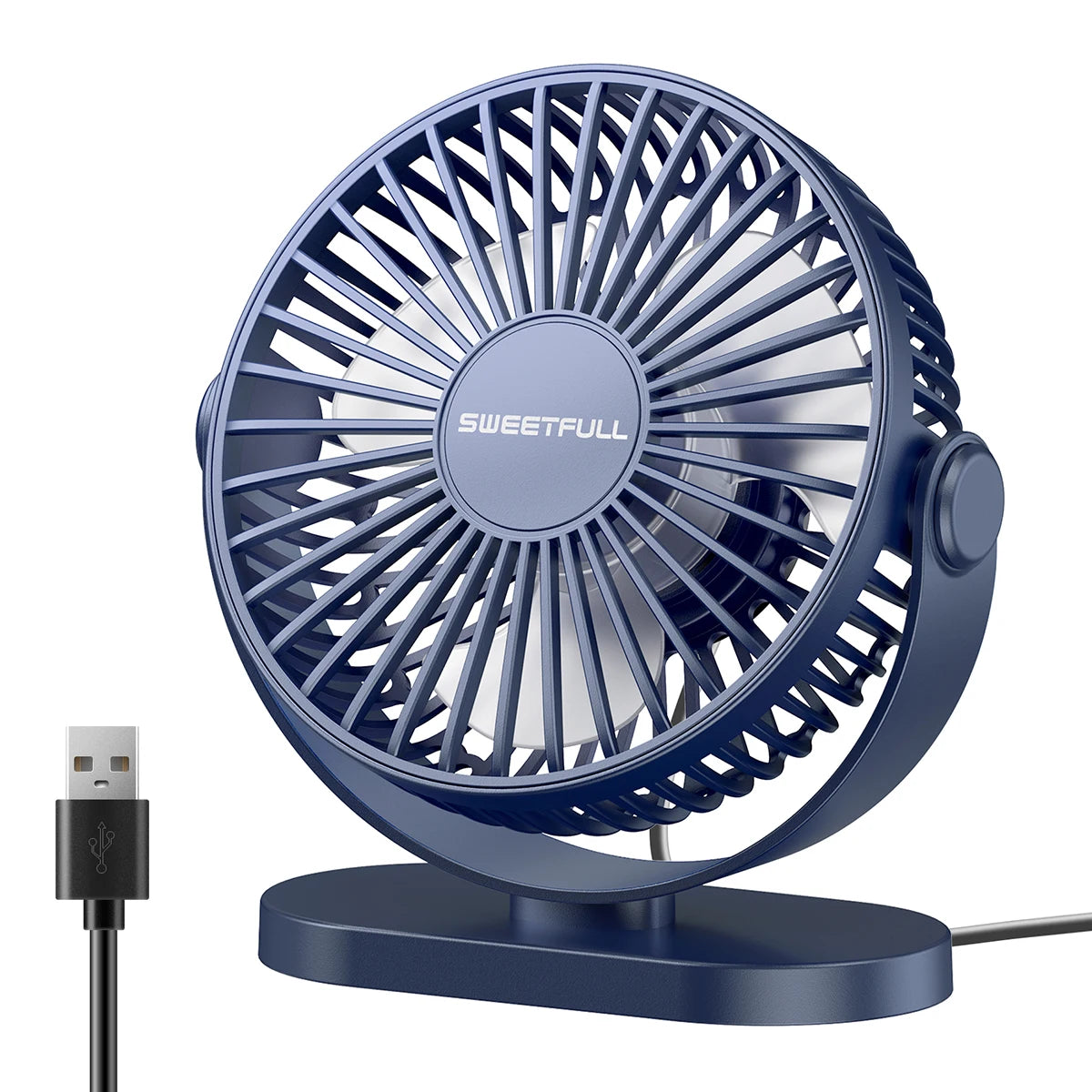 🌬️💻 Portable USB Electric Fan – 3 Speed Silent Mini Cooler