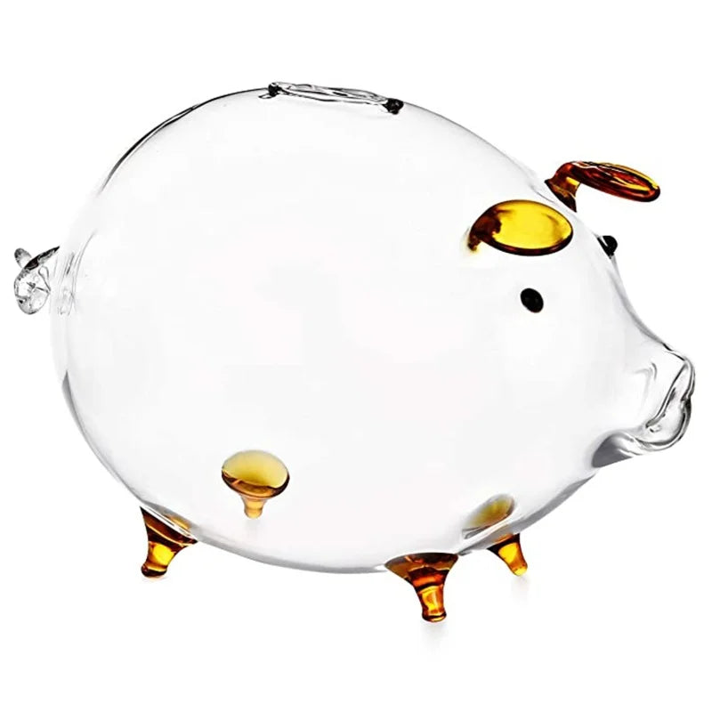 🐷✨ Glass Piggy Bank Clear Money Pot 💰 | Decorative Saving Pot & Lovely Money Box 🏡 | Cute Home Décor Gift for Kids & Adults