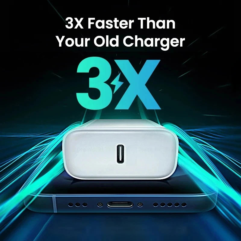 ⚡📱 40W USB-C Fast Charger for iPhone – PD Quick Charge Adapter + Cable