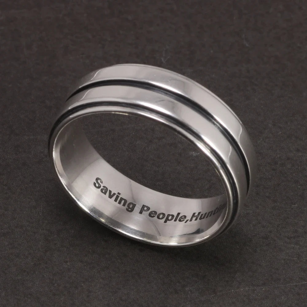 Dean Winchester Ring – 925 Sterling Silver Supernatural Engraved Ring