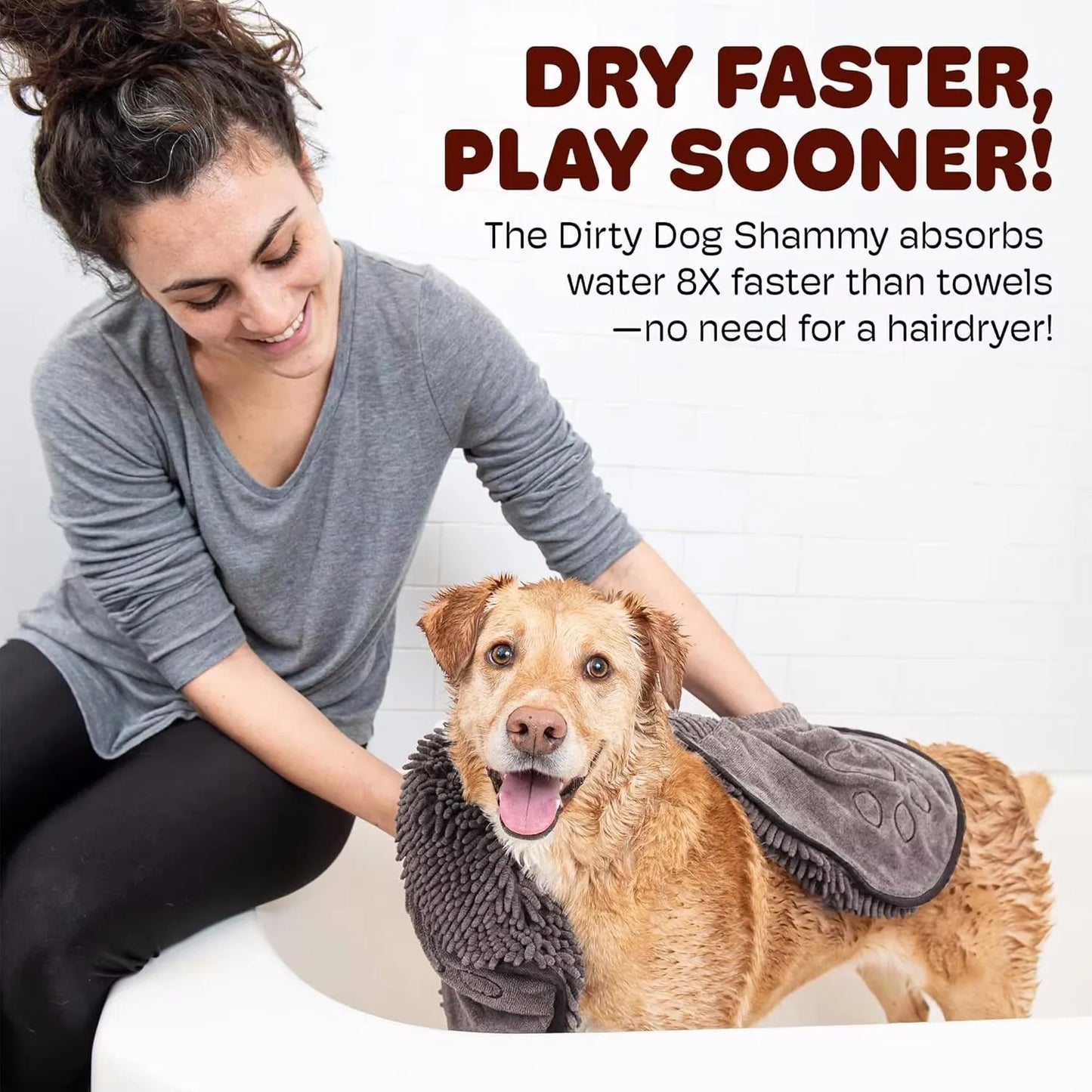 🛁🐾 Pet Absorbent Bath Towel – Quick-Drying Golden Hair Blanket