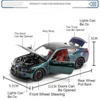 1:24 Miniature M4 / 760Li Alloy Diecast Toy Car with Sound, Light, Open Doors & Pull Back Action