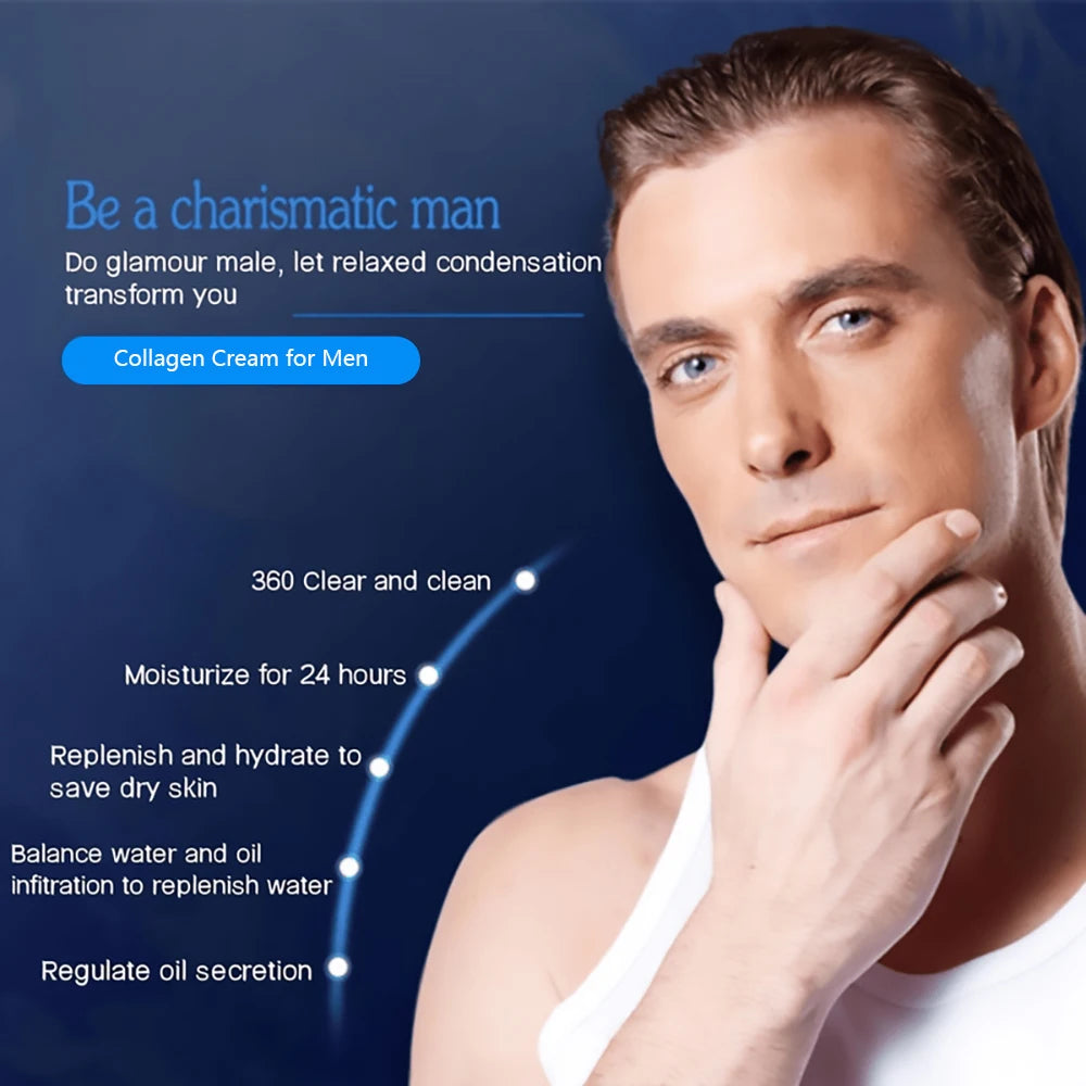 Smooth Wrinkle Cream for Men Remove Face & Neck Wrinkles Firming Moisturizing Skin Retinol Face Cream Younger Facial Treatment