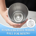 🥤🛡️ Stainless Steel Protein Shaker Bottle – Leakproof Gym Cup