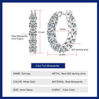 💎✨ Luxury Full Moissanite Hoop Earrings 🤍 | Certified 3.6CT Moissanite Diamond Earrings 💍 | 925 Sterling Silver Wedding Jewelry for Women 👰