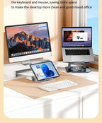 💻🔄 360° Rotatable Aluminum Laptop Stand – Adjustable Desk Riser