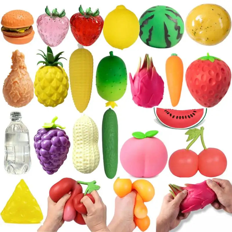 Fruit Mochi Squishy Toys – Mini Kawaii TPR Stress Relief Fidget